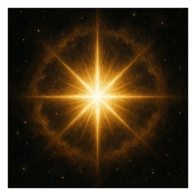 a magnificent star, shining brightly, with an aura of majesty sticker