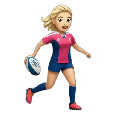 fille joue rugby sticker