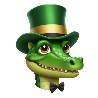 Crocodile wearing a top hat sticker