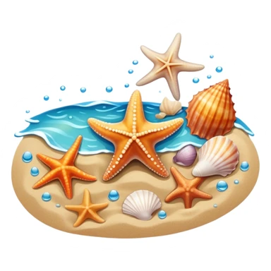 beach shore water sand seashells starfish sticker