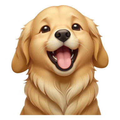 Cinematic Cute Yawning Golden Retriever Portrait Emoji, Head tilted slightly with a dramatic, wide-open yawn, revealing a silky golden coat with a subtle shimmer, floppy ears slightly drooping, round brown eyes barely open in drowsy contentment, Simplified yet irresistibly adorable features, highly detailed, glowing with a soft, cozy glow, high shine, relaxed yet expressive, stylized with a touch of whimsy, bright and endearing, soft glowing outline, capturing the essence of a sleepy yet affectionate companion, so drowsy it feels like it could stretch out of the screen and curl up for a nap! sticker