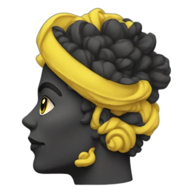 corazon de dos colores negro y amarillo sticker