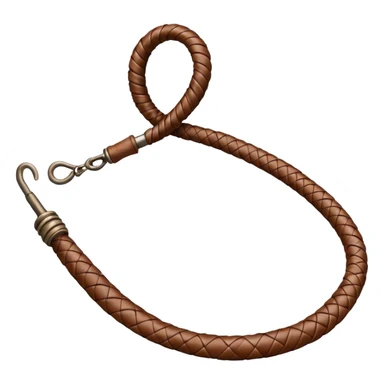 Whip – coiled leather whip. sticker