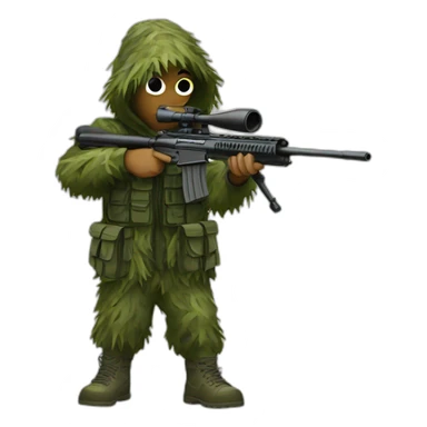 sniper in ghillie suit sticker