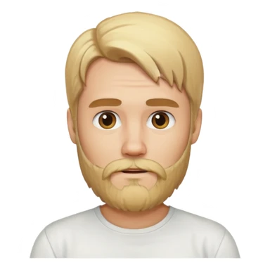 blonde long hair bearded man with shirt sticker