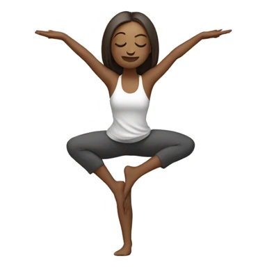 Yoga pose standing on one leg with the other in the air with arms in a binding in front of the chest sticker