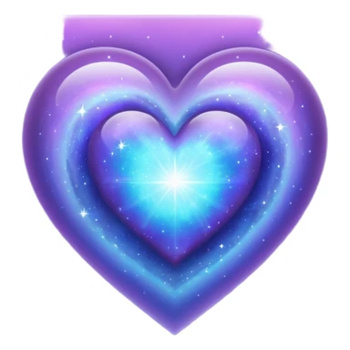 sparkly indigo-lilac-gradient iridescent nebula heart sticker