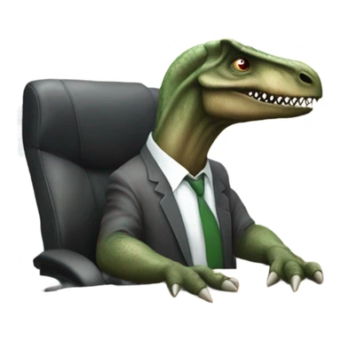 sad office dinosaur sticker