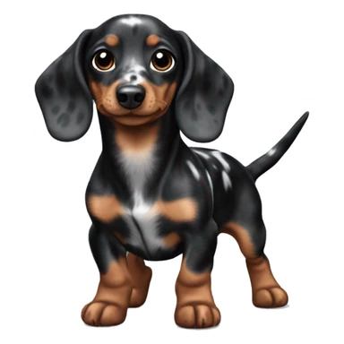 Black Merle mini dachshund  sticker