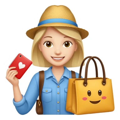 city tourist with souvenir bag sticker