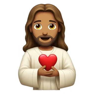 Jesus with hands out holding heart sticker