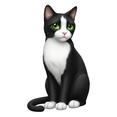 tuxedo cat with green eyes sticker