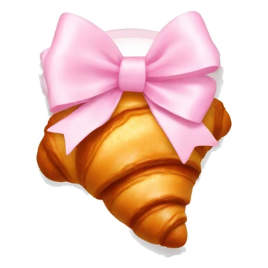 Croissant with pastel pink bow sticker