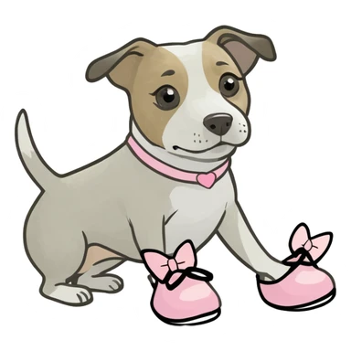 Dog wearing ballerina shoes sticker