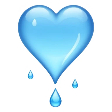 water and blue heart sticker