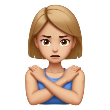 Girl arm crossed on neck very mad sticker