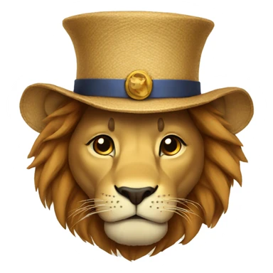 Lion with hat sticker
