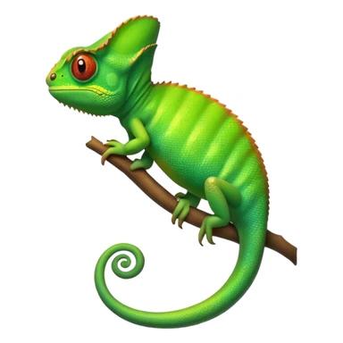 please create an animated color changing emoji that can be used as favicon . the default colour must be green and then its colour must change. the chemeleon should look to the left side sticker