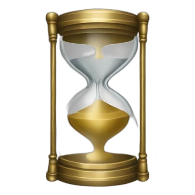 Hourglass in brass metal half full sticker