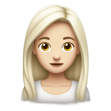 White skin Girl On hold sad sticker