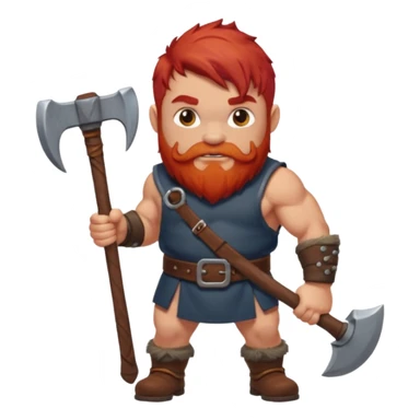 Ein zwerg mit roten Haaren und axt, nur der Oberkörper  sticker