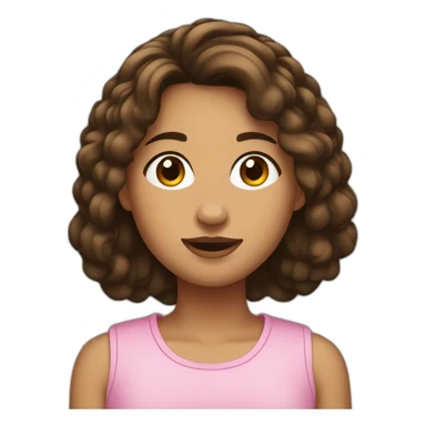 Fille brune carré court sticker