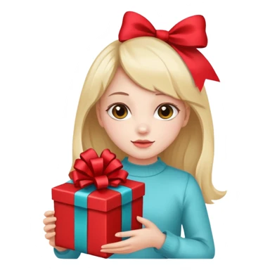 🥳🎀 Tokat takan kız elinde hediye var sticker