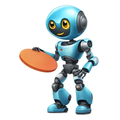 Robot with frisbee sticker
