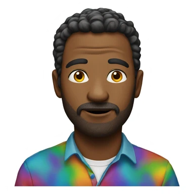 man with a lot of colors sticker