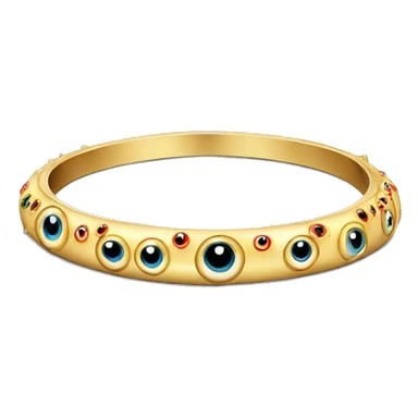 very thin gold bangle ring studded with eyeballs sticker