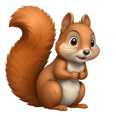 a squirrel in a thinking pose, with exaggerated facial features and a big pondering gesture sticker