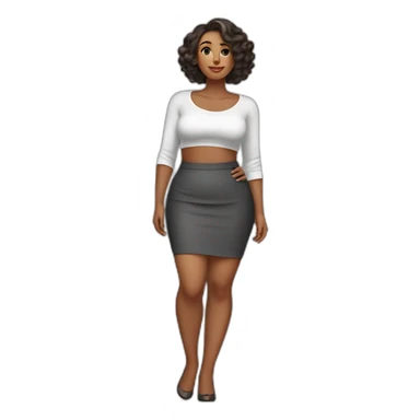 Curvy beauty in skirt прыгает с парашютом sticker