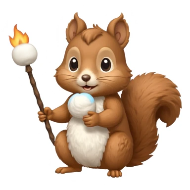 un écureuil qui fait du camping sticker