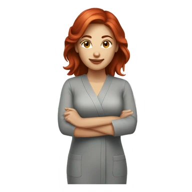 Dark red haired white woman spa sticker