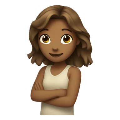 Girl with brown hair hugging a palm tree sticker