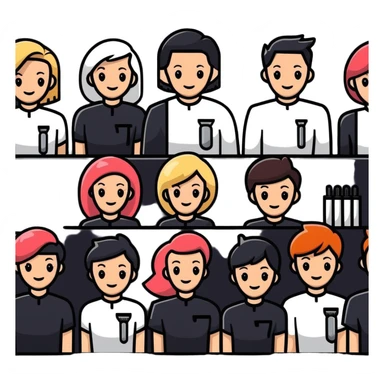 professional hair salon staff team sticker