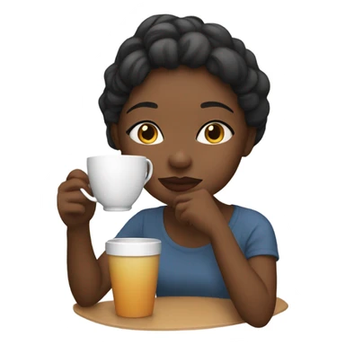 Girl sipping tea sticker