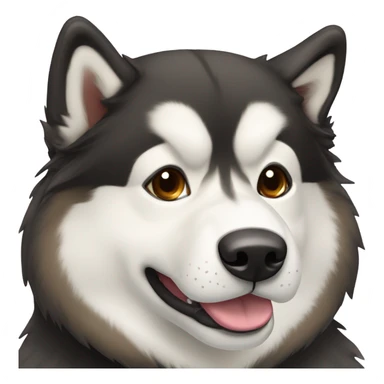 alaskan malamute dog, black, brown and white sticker