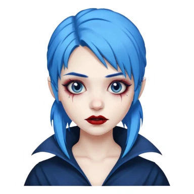 blue haired vampire girl sticker