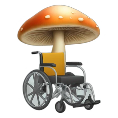Mushroom sitting on a wheelchair sticker