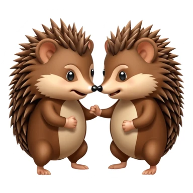 Two hedgehogs are fighting friendly sticker