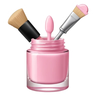 light pink nail polish bottle open brush sticker