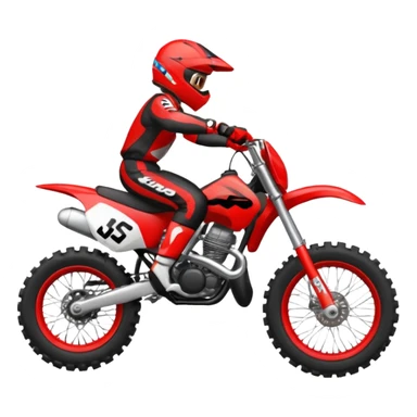 Moto cross noire et rouge avec des pneus lisses  sticker