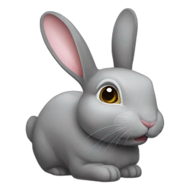 Lapin gris nuque longue sticker
