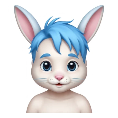 pretty easter boy bunny with blue hair sticker