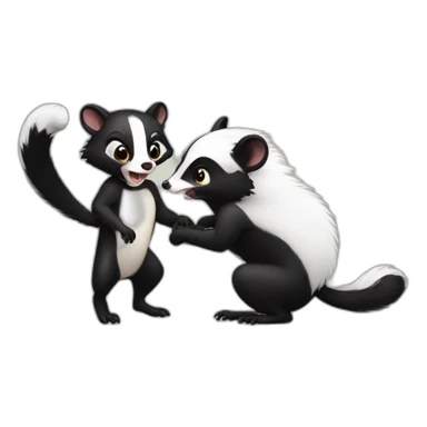 possum and skunk fighting sticker