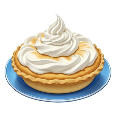 cream pie on a blue plate sticker