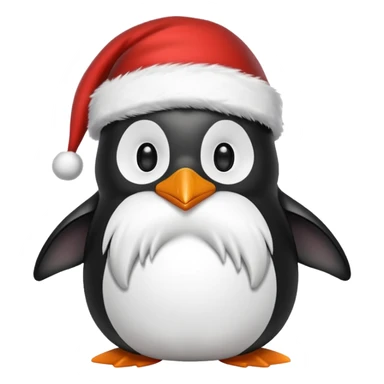 santa penguin with white beard sticker