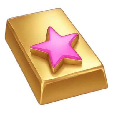 golden ingot with a pink star sticker