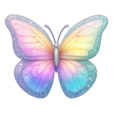 Shiny Glossy Glittery Sparkly Pastel Gradient Hue Iridescent Crystal Butterfly sticker